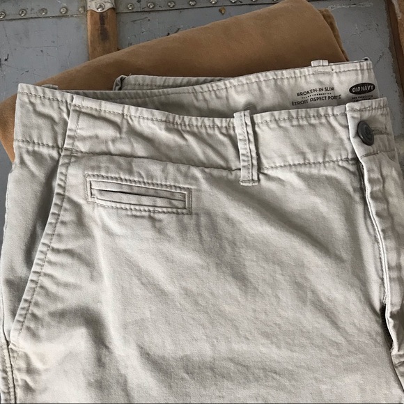 TWO pairs of Old Navy Khakis. Broken-in, slim fit. - Picture 6 of 12